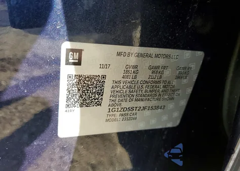 2018 Chevrolet Malibu Lt z USA, uszkodzony, nr VIN 1G1ZD5ST2JF153843